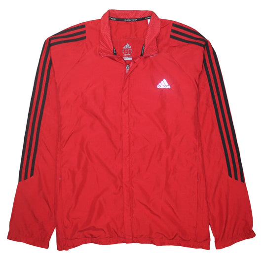 Mens UK Size L adidas Red Windbreaker Coat