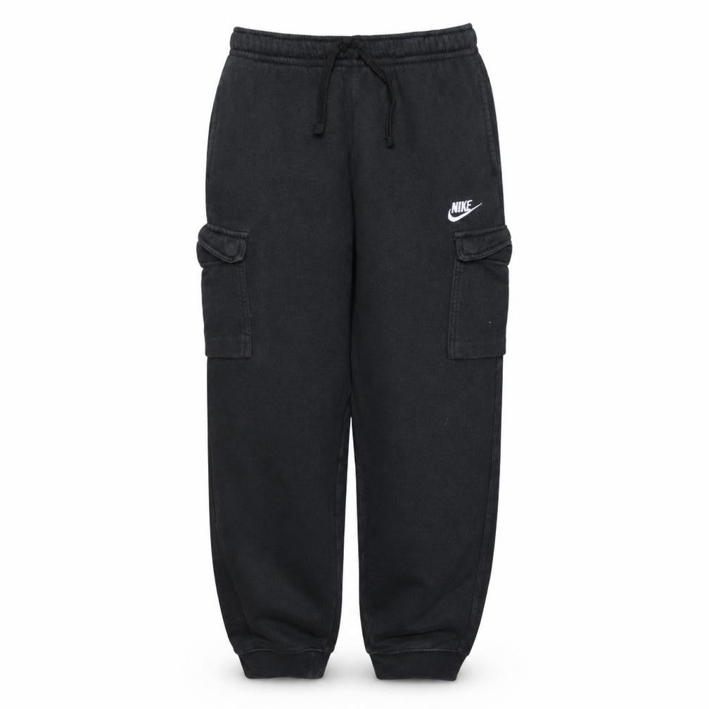 Front view of Nike boys’ black xl jogger activewear trousers fleece pockets drawstring