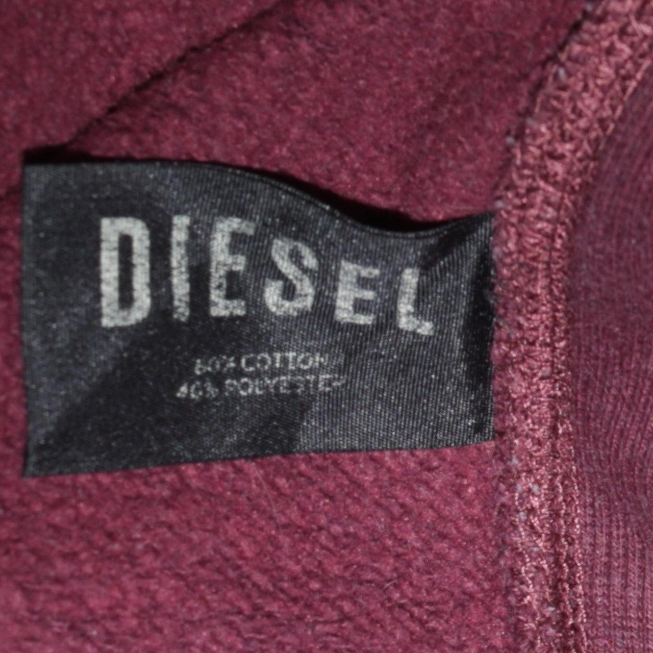 Womens UK Size M Diesel Brown Pullover Hoodie