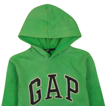 GAP Boys Green Pullover Hoodie 12 Years Fleece Lined Logo Sweatshirt
