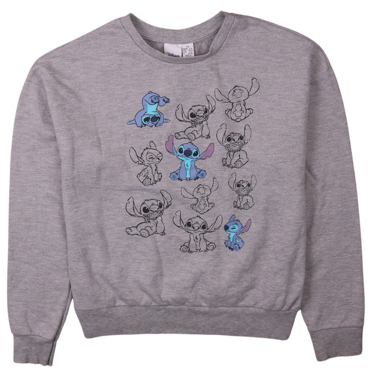 Womens UK Size XS Disney Grey Pullover Sweatshirt