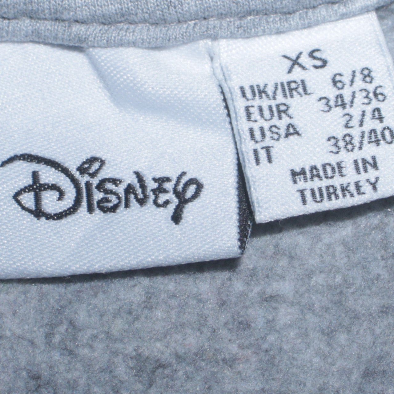 Womens UK Size XS Disney Grey Pullover Sweatshirt