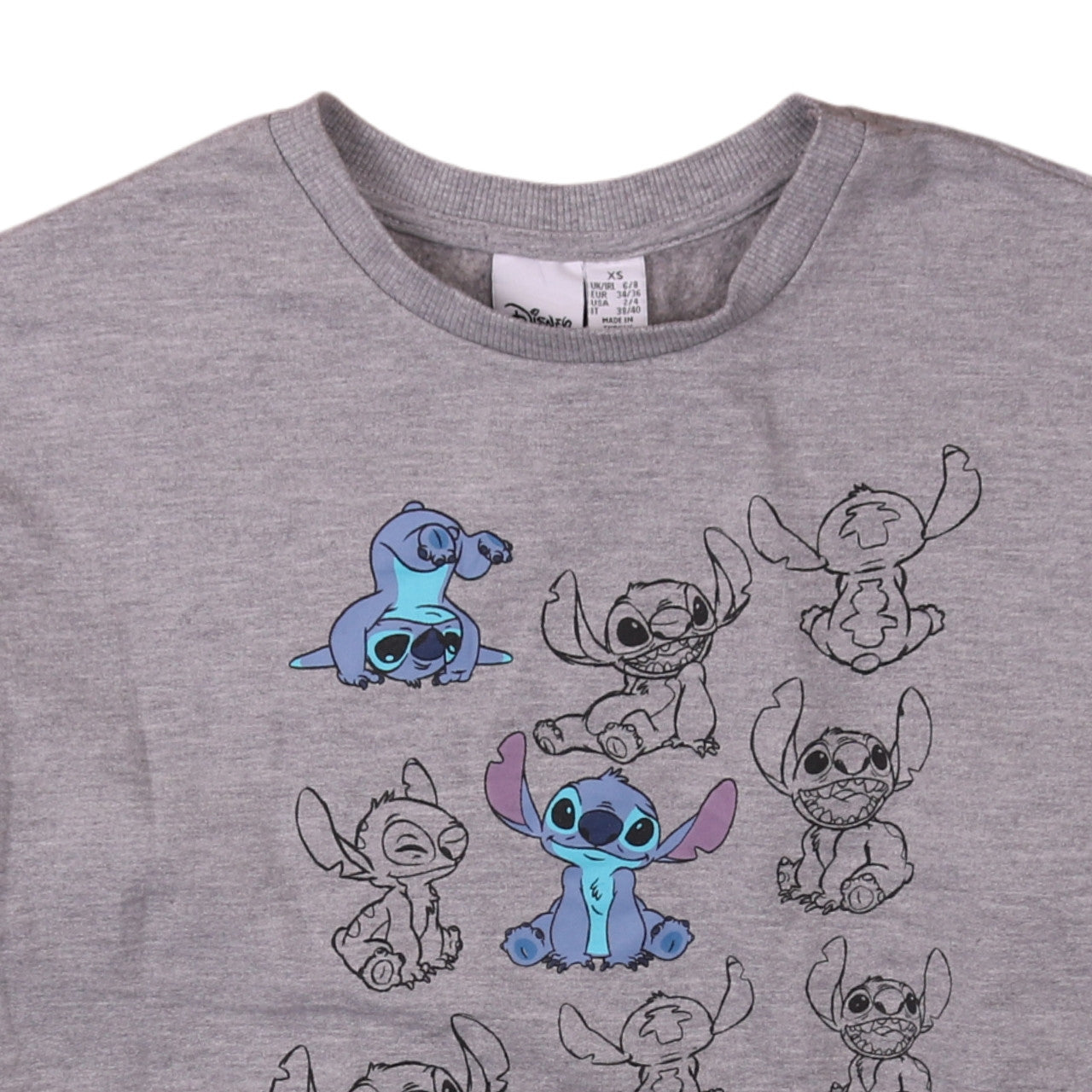 Womens UK Size XS Disney Grey Pullover Sweatshirt