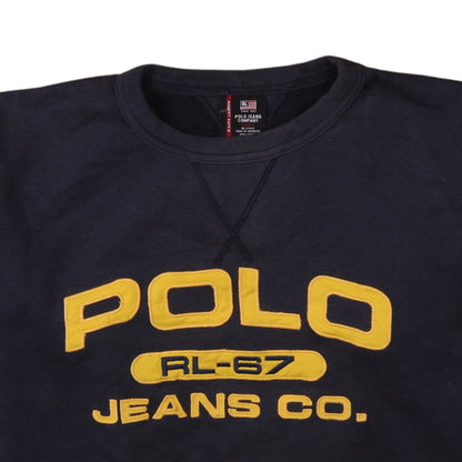 Mens UK Size S Ralph Lauren Blue Pullover Sweatshirt