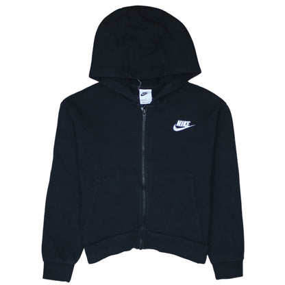 Nike Boys Black Full Zip Hoodie Size 146cm Fleece Hooded Sweatshirt