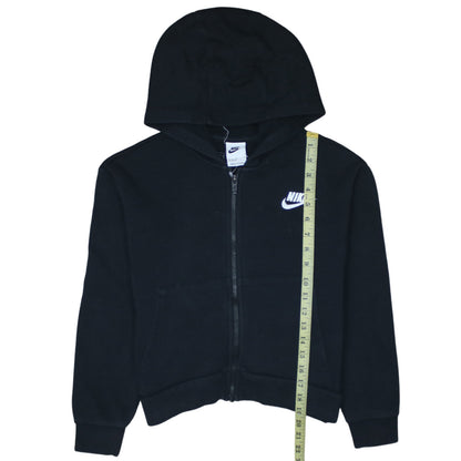 Nike Boys Black Full Zip Hoodie Size 146cm Fleece Hooded Sweatshirt