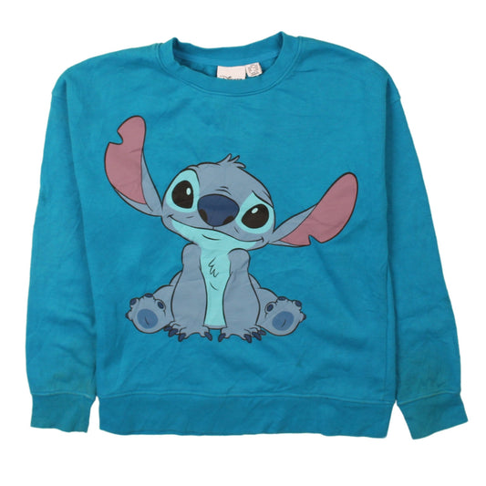 Womens UK Size 2XS Disney Blue Pullover Sweatshirt