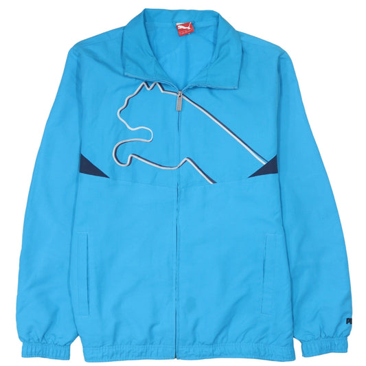 Mens UK Size L PUMA Blue Windbreaker Coat