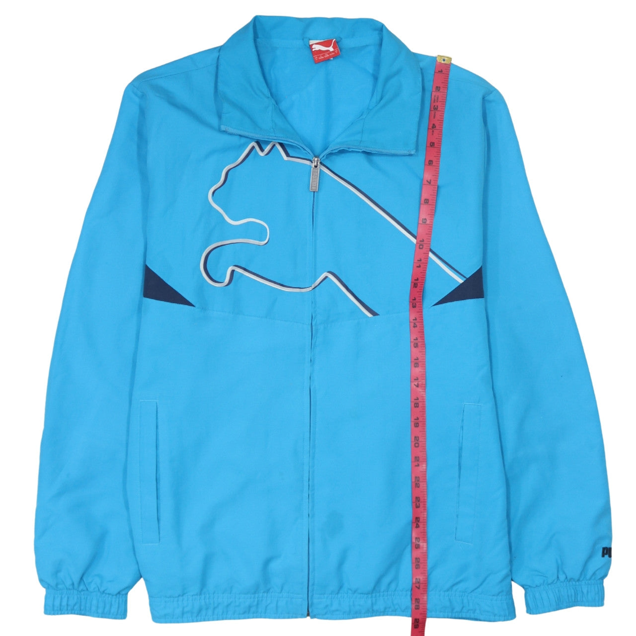 Mens UK Size L PUMA Blue Windbreaker Coat