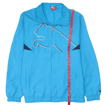 Mens UK Size L PUMA Blue Windbreaker Coat