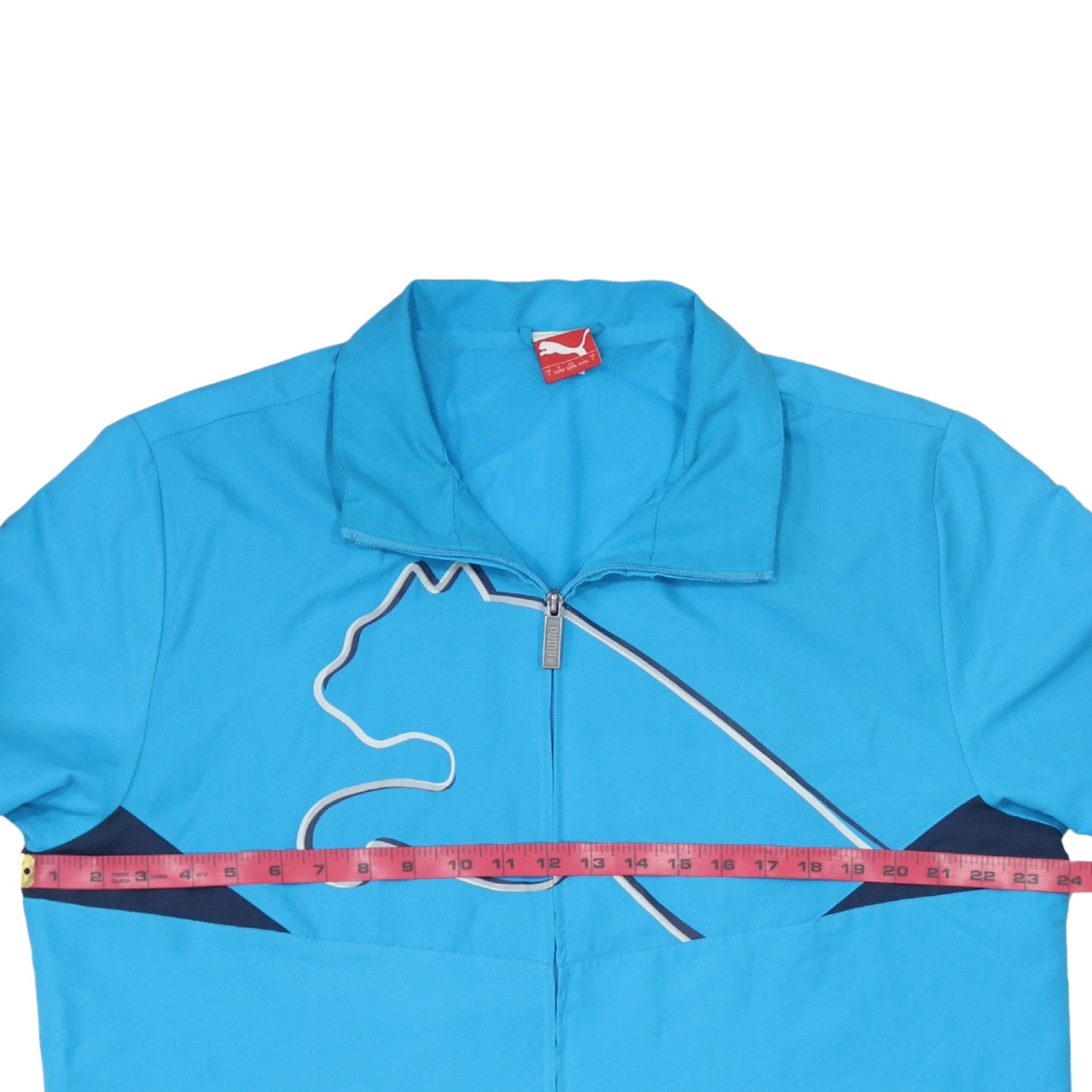 Mens UK Size L PUMA Blue Windbreaker Coat