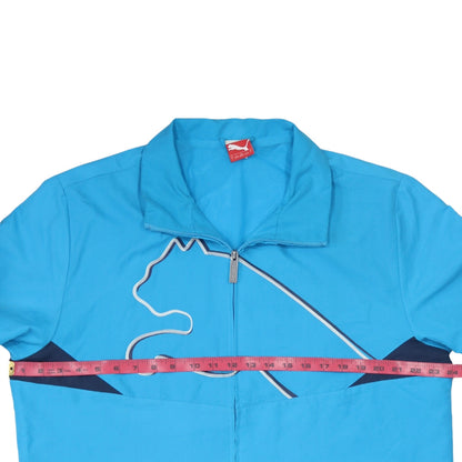 Mens UK Size L PUMA Blue Windbreaker Coat