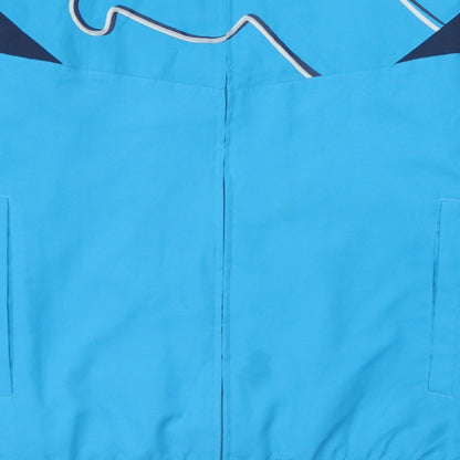 Mens UK Size L PUMA Blue Windbreaker Coat