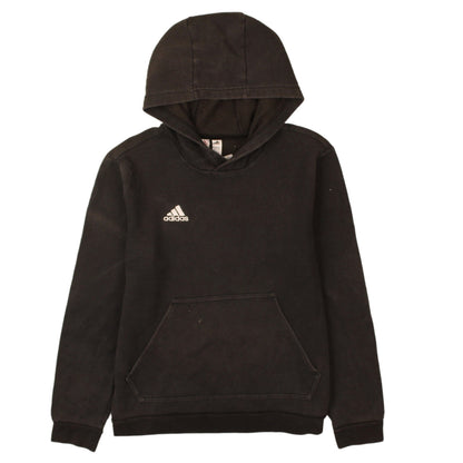 Adidas Boys Black Pullover Hoodie 14 Years Fleece Regular Fit