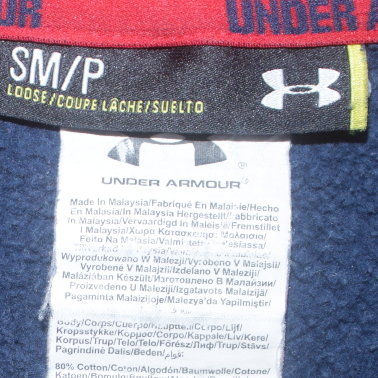 Mens UK Size S Under armour Blue Full Zip Hoodie