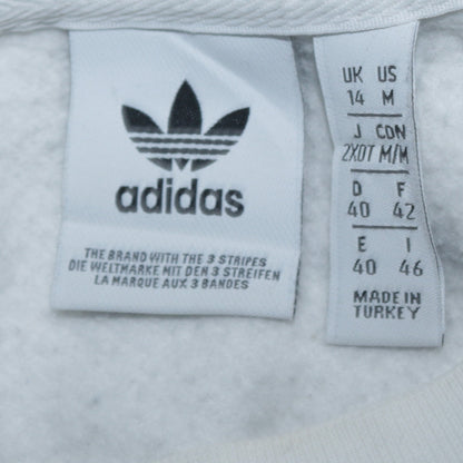 Womens UK Size 14 adidas White Pullover Sweatshirt
