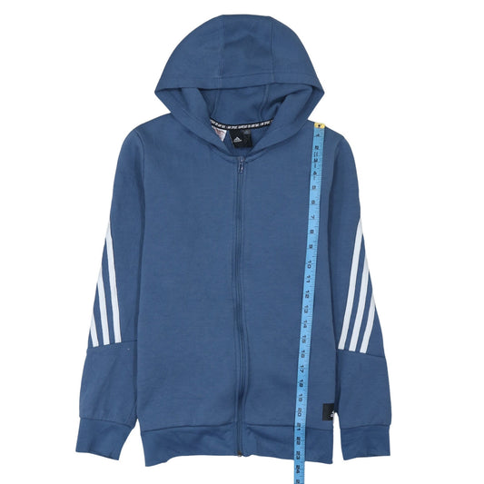 Adidas Boys Blue Full Zip Hoodie 13-14 Years Sportswear Fleece