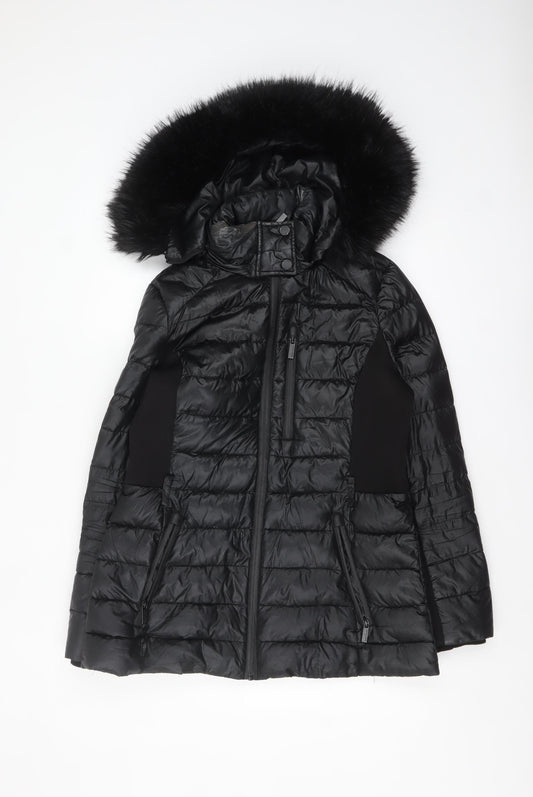 Womens UK Size 12 Karen Millen Black Puffer Jacket