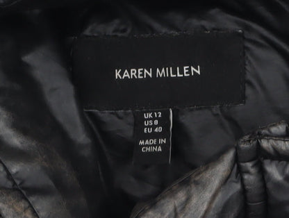 Womens UK Size 12 Karen Millen Black Puffer Jacket