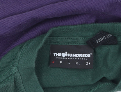 The Hundreds Men's Green Purple Beige Colourblock Cotton Long Sleeve S