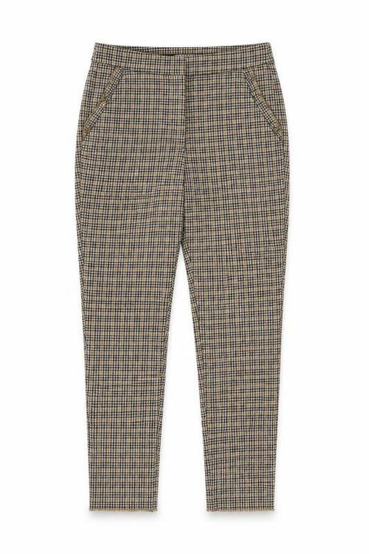 Zara Basic Women's Beige Check Slim Trousers XS