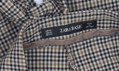 Zara Basic Women's Beige Check Slim Trousers XS