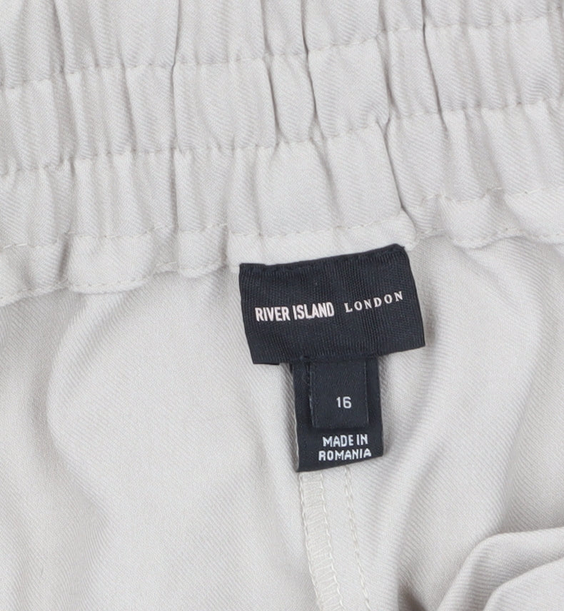 Womens UK Size 16 River Island Relaxed Fit BusinessCasualTravel Beige Trousers