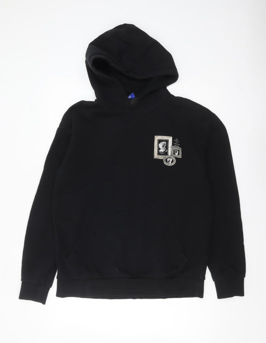 Mens UK Size L JACK & JONES Black Pullover Hoodie