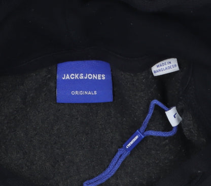 Mens UK Size L JACK & JONES Black Pullover Hoodie