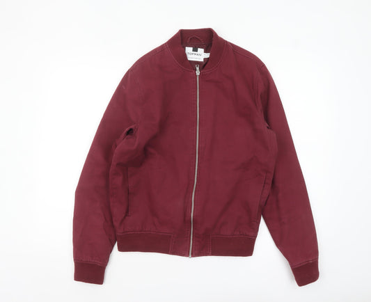 Mens UK Size S Topman Red Bomber Jacket
