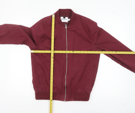 Mens UK Size S Topman Red Bomber Jacket