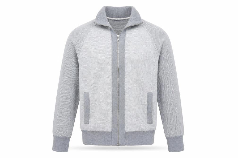 Banana Republic Men's Grey Full Zip Knit Jumper Medium