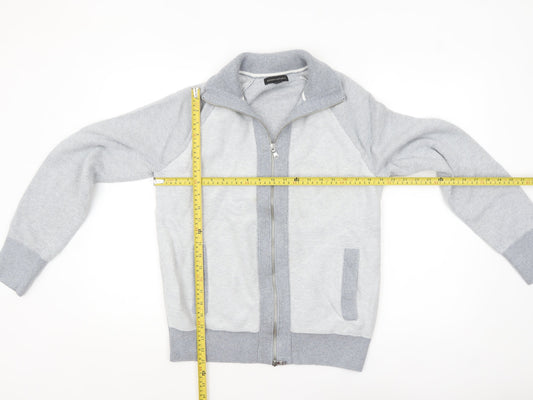 Banana Republic Men's Grey Full Zip Knit Jumper Medium