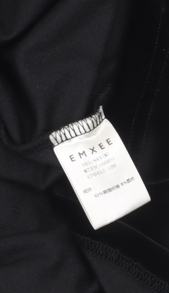 EMXEE Women’s Black Velvet Shift Dress Size 12 Long Sleeve Party Style