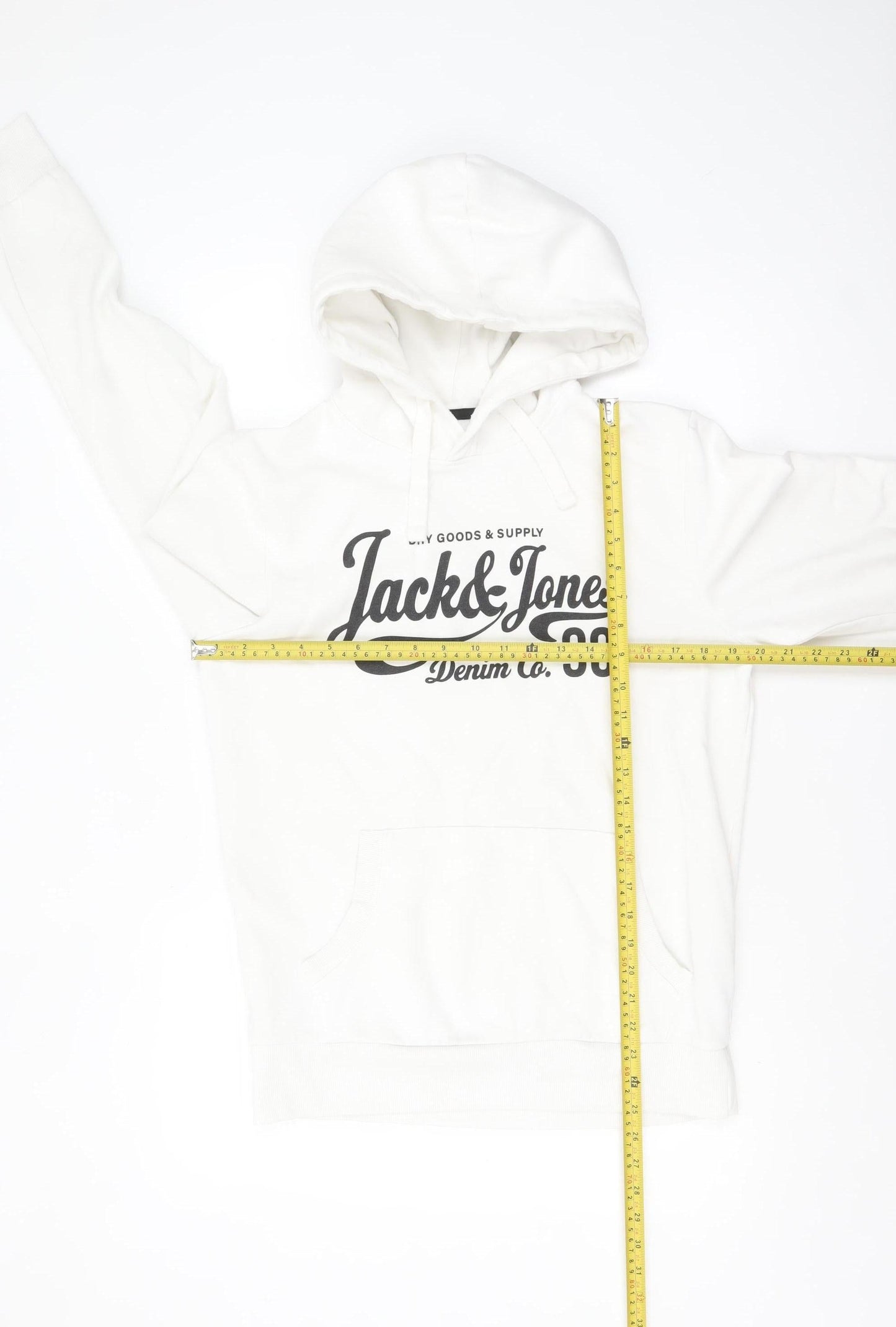 Mens UK Size M JACK & JONES White Pullover Hoodie