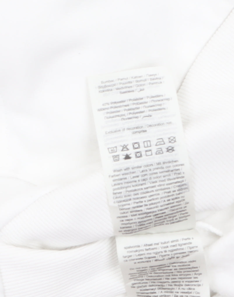 Mens UK Size M JACK & JONES White Pullover Hoodie