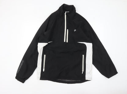 Dunlop Men's Black Windbreaker Jacket Size M 1/4 Zip Sports Coat