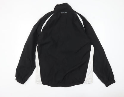 Dunlop Men's Black Windbreaker Jacket Size M 1/4 Zip Sports Coat