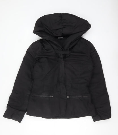 Womens UK Size L Coffee Shop Black Puffer Jacket