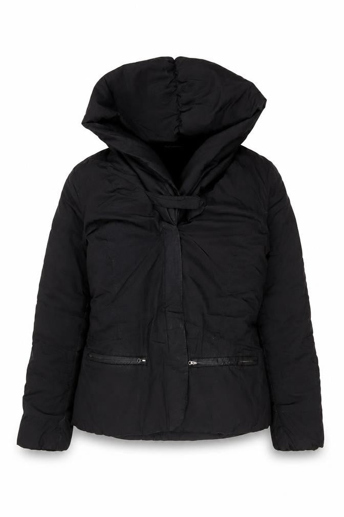 Womens UK Size L Coffee Shop Black Puffer Jacket