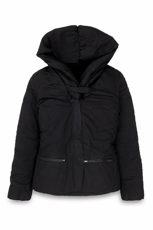 Womens UK Size L Coffee Shop Black Puffer Jacket