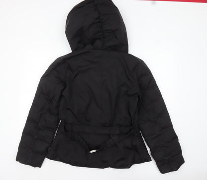 Womens UK Size L Coffee Shop Black Puffer Jacket