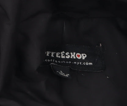 Womens UK Size L Coffee Shop Black Puffer Jacket
