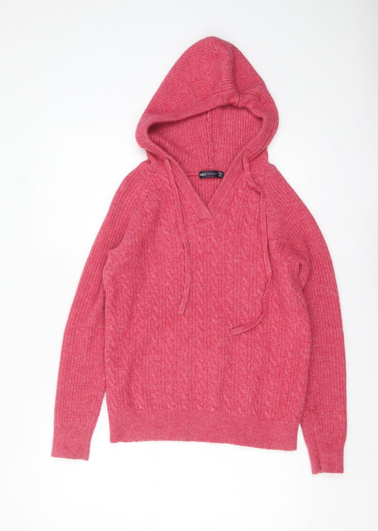 Womens UK Size S Marks and Spencer Pink Pullover Jumper