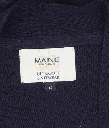 Womens UK Size 14 Maine New England Blue Cardigan Jumper
