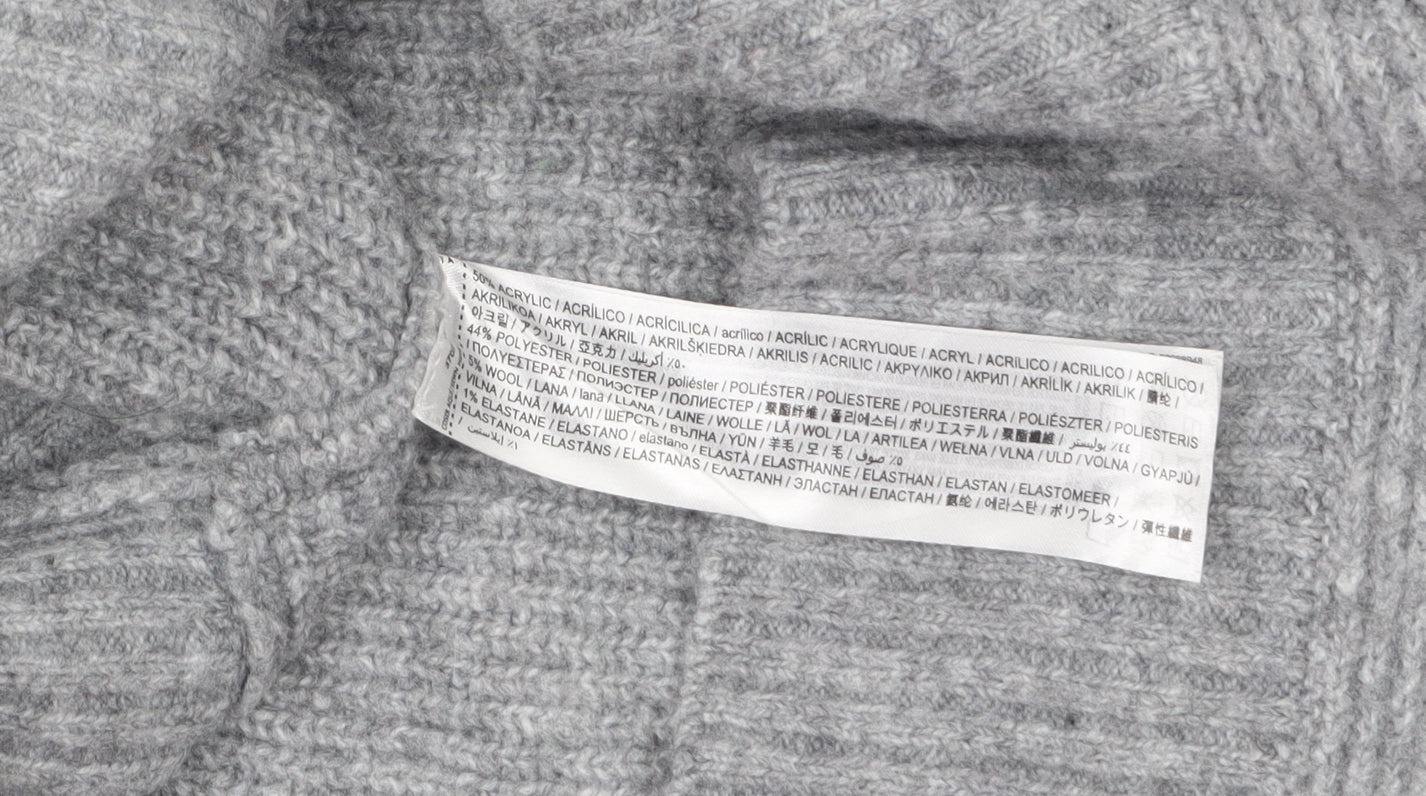 Womens UK Size M Mango Grey Pullover Jumper