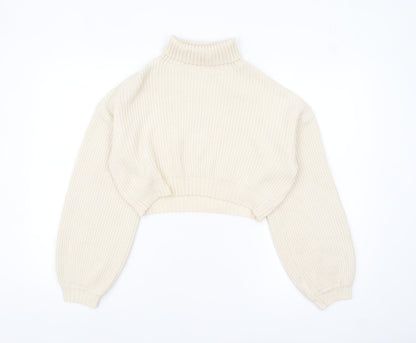 Womens UK Size 8 ROMWE Beige Pullover Jumper