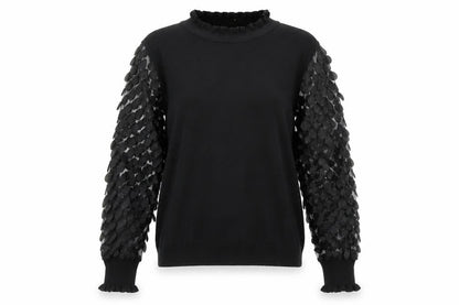 Quiz Women's Black Puff Sleeve High Neck Pullover Jumper M