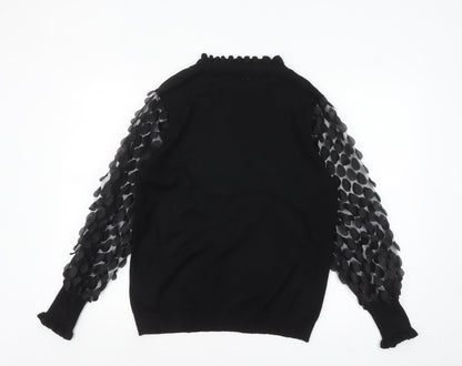 Quiz Women's Black Puff Sleeve High Neck Pullover Jumper M