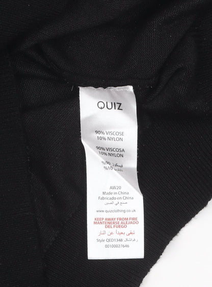 Quiz Women's Black Puff Sleeve High Neck Pullover Jumper M